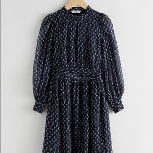 & Other Stories NWT Micro Floral Pleated Dress